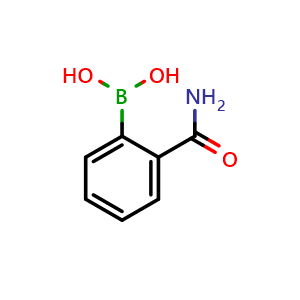 Chemical structure of 2-Aminocarbonylphenylboronic acid , CAS 380430-54-6, AChemBlock S70608