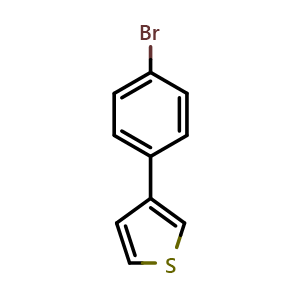 Chemical structure of 3-(4-Bromophenyl)thiophene , CAS 20608-85-9, AChemBlock S70620