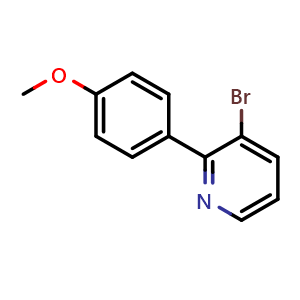 Chemical structure of 3-Bromo-2-(4-methoxyphenyl)pyridine , CAS 1171902-79-6, AChemBlock S70629