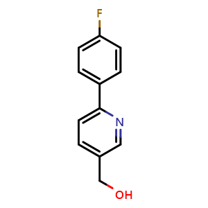 Chemical structure of [6-(4-Fluorophenyl)pyridin-3-yl]methanol , CAS 135958-92-8, AChemBlock S70647