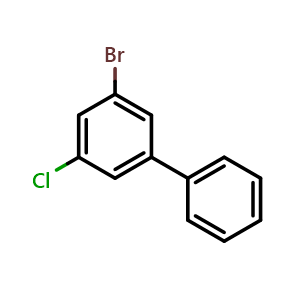 Chemical structure of 3-Bromo-5-chlorobiphenyl , CAS 126866-35-1, AChemBlock S70648