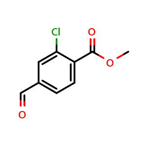 Chemical structure of Methyl 2-chloro-4-formylbenzoate , CAS 908248-02-2, AChemBlock S70652
