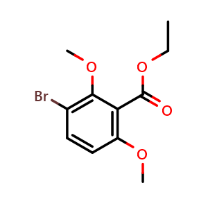 Chemical structure of Ethyl 3-bromo-2,6-dimethoxybenzoate , CAS 1352206-56-4, AChemBlock S70662