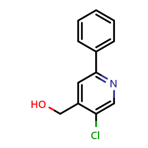 Chemical structure of 5-Chloro-2-phenylpyridine-4-methanol , CAS 1227572-29-3, AChemBlock S70665