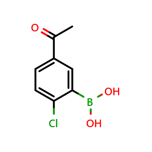 Chemical structure of 5-Acetyl-2-chlorophenylboronic acid , CAS 1022922-17-3, AChemBlock S70697