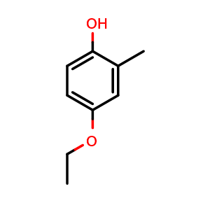 Chemical structure of 4-Ethoxy-2-methylphenol , CAS 84822-50-4, AChemBlock S70703