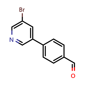 Chemical structure of 4-(5-Bromopyridin-3-yl)benzaldehyde , CAS 1171896-26-6, AChemBlock S70708