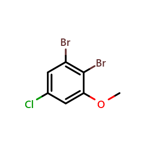Chemical structure of 5-Chloro-2,3-dibromoanisole , CAS 174913-35-0, AChemBlock S70718