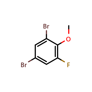 Chemical structure of 2,4-Dibromo-6-fluoroanisole , CAS 202982-75-0, AChemBlock S70729