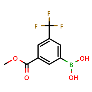 Chemical structure of 3-(Methoxycarbonyl)-5-(trifluoromethyl)phenylboronic acid , CAS 1360771-83-0, AChemBlock S70747