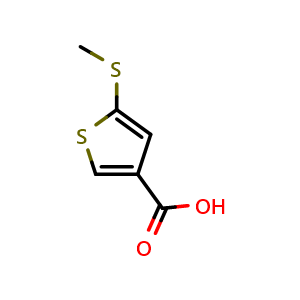 Chemical structure of 5-(Methylsulfanyl)thiophene-3-carboxylic acid , CAS 88511-90-4, AChemBlock S70759