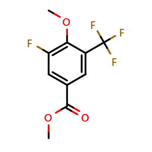 Chemical structure of Methyl 5-Fluoro-4-methoxy-3-(trifluoromethyl)benzoate , CAS 2244107-69-3, AChemBlock S70784