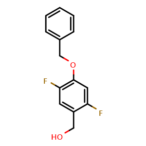 Chemical structure of (2,5-Difluoro-4-phenylmethoxyphenyl)methanol , CAS 1936712-89-8, AChemBlock S70787