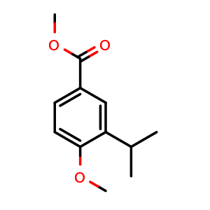 Chemical structure of 3-Isopropyl-4-methoxy-benzoic acid methyl ester , CAS 105401-95-4, AChemBlock S70800