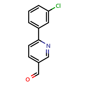 Chemical structure of 6-(3-Chlorophenyl)pyridine-3-carbaldehyde , CAS 898796-63-9, AChemBlock S70821