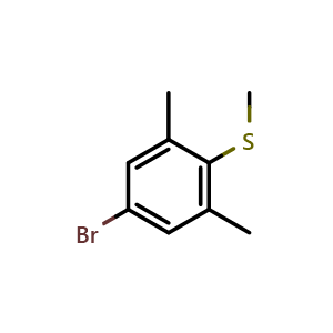 Chemical structure of 5-Bromo-1,3-dimethyl-2-(methylsulfanyl)benzene , CAS 648906-19-8, AChemBlock S70824