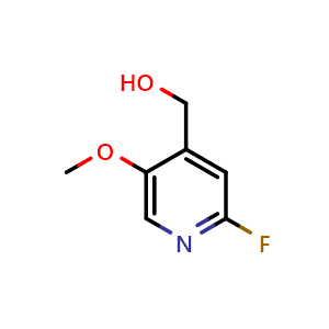 Chemical structure of 2-Fluoro-5-methoxypyridine-4-methanol , CAS 1227573-98-9, AChemBlock S70844