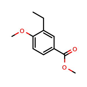 Chemical structure of 3-Ethyl-4-methoxybenzoic acid methyl ester , CAS 102820-38-2, AChemBlock S70846