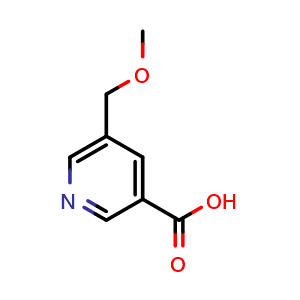 Chemical structure of 5-(Methoxymethyl)pyridine-3-carboxylic acid , CAS 1000298-38-3, AChemBlock S70847