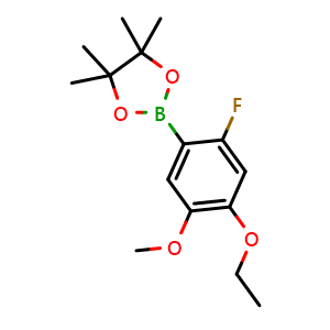 Chemical structure of 2-(4-ethoxy-2-fluoro-5-methoxyphenyl)-4,4,5,5-tetramethyl-1,3,2-dioxaborolane , AChemBlock S70854