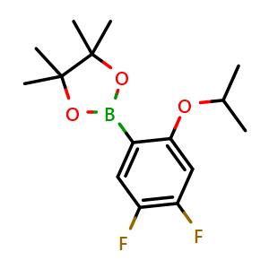 Chemical structure of 2-(4,5-difluoro-2-isopropoxyphenyl)-4,4,5,5-tetramethyl-1,3,2-dioxaborolane , AChemBlock S70858