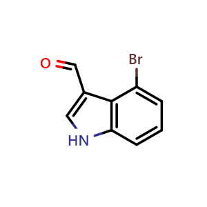 Chemical structure of 4-bromo-1H-indole-3-carbaldehyde , CAS 98600-34-1, AChemBlock S70880