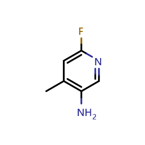Chemical structure of 6-fluoro-4-methylpyridin-3-amine , CAS 954236-33-0, AChemBlock S70889