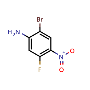 Chemical structure of 2-bromo-5-fluoro-4-nitroaniline , CAS 952664-69-6, AChemBlock S70891