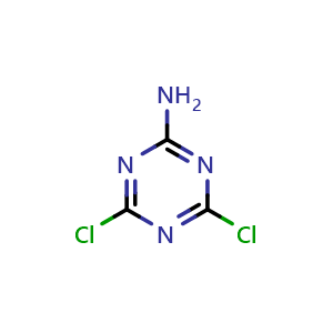 Chemical structure of 2-amino-4,6-dichlorotriazine , CAS 933-20-0, AChemBlock S70910