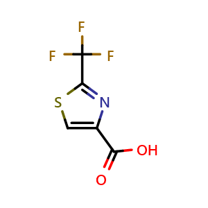Chemical structure of 2-(trifluoromethyl)thiazole-4-carboxylic acid , CAS 915030-08-9, AChemBlock S70934
