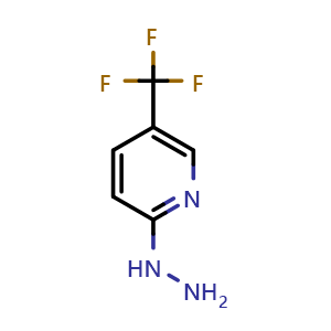 Chemical structure of 1-(5-(trifluoromethyl)pyridin-2-yl)hydrazine , CAS 89570-85-4, AChemBlock S70946