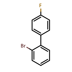 Chemical structure of 2-bromo-4'-fluorobiphenyl , CAS 89346-54-3, AChemBlock S70949