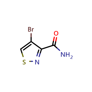 Chemical structure of 4-Bromoisothiazole-3-carboxamide , CAS 88982-25-6, AChemBlock S70953