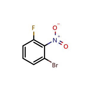 Chemical structure of 1-bromo-3-fluoro-2-nitrobenzene , CAS 886762-70-5, AChemBlock S70957