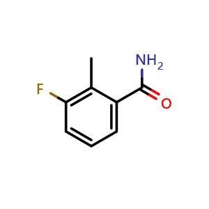Chemical structure of 3-fluoro-2-methylbenzamide , CAS 886502-05-2, AChemBlock S70962