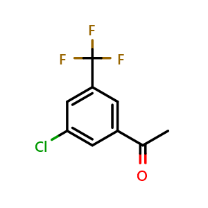 Chemical structure of 1-(3-chloro-5-(trifluoromethyl)phenyl)ethanone , CAS 886497-11-6, AChemBlock S70966