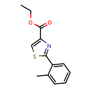 Chemical structure of ethyl 2-o-tolylthiazole-4-carboxylate , CAS 885278-51-3, AChemBlock S70978