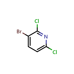 Chemical structure of 3-bromo-2,6-dichloropyridine , CAS 866755-20-6, AChemBlock S71013