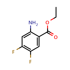 Chemical structure of ethyl 2-amino-4,5-difluorobenzoate , CAS 864293-36-7, AChemBlock S71020