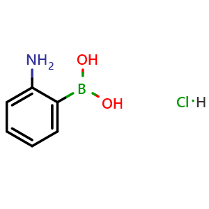 Chemical structure of 2-aminophenylboronic acid hydrochloride , CAS 863753-30-4, AChemBlock S71023