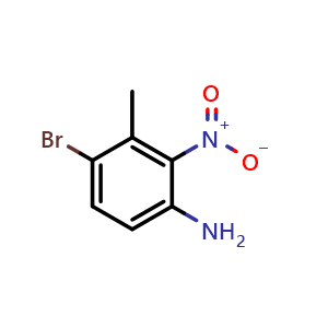 Chemical structure of 4-Bromo-3-methyl-2-nitroaniline , CAS 854624-54-7, AChemBlock S71031