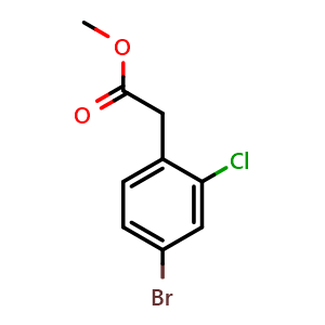 Chemical structure of methyl 2-(4-bromo-2-chlorophenyl)acetate , CAS 849934-94-7, AChemBlock S71036
