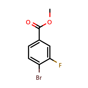 Chemical structure of methyl 4-bromo-3-fluorobenzoate , CAS 849758-12-9, AChemBlock S71037