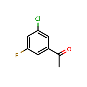 Chemical structure of 1-(3-chloro-5-fluorophenyl)ethanone , CAS 842140-52-7, AChemBlock S71043