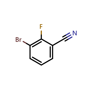 Chemical structure of 3-bromo-2-fluorobenzonitrile , CAS 840481-82-5, AChemBlock S71044