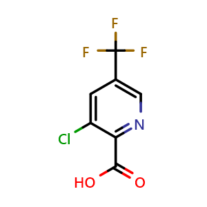 Chemical structure of 3-chloro-5-(trifluoromethyl)pyridine-2-carboxylic acid , CAS 80194-68-9, AChemBlock S71057