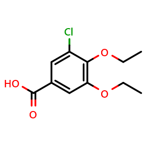 Chemical structure of 3-chloro-4,5-diethoxybenzoic acid , CAS 766523-19-7, AChemBlock S71076