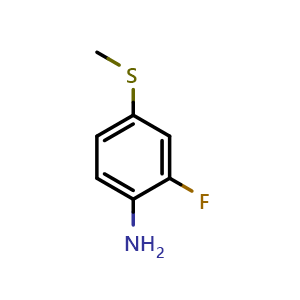 Chemical structure of 2-fluoro-4-(methylthio)benzenamine , CAS 76180-33-1, AChemBlock S71083