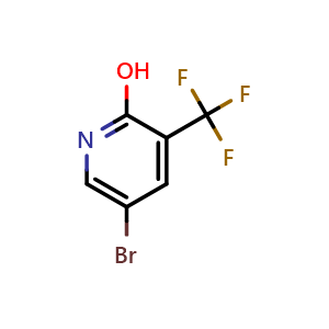 Chemical structure of 5-bromo-3-(trifluoromethyl)pyridin-2-ol , CAS 76041-79-7, AChemBlock S71085