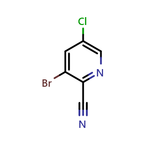 Chemical structure of 3-bromo-5-chloropyridine-2-carbonitrile , CAS 760207-83-8, AChemBlock S71086